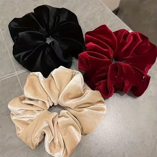 1pc Women's Velor Large Hair Ring - Elegant Minimalist Design, Soft Flannel Material, Mixed Colors, Perfect for Daily Hair Tying & Styling, Versatile Hair Accessory for All Seasons, Hair Accessories for Women, Seasonal Hairpiece