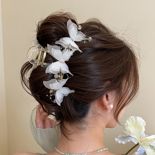 Hair Clips 3pcs Elegant and Dynamic Butterfly Claw Clips, Women's Back-of-Head Updo Shark Clip Set, Suitable for Daily Wear and Important Occasions Such as Parties, Ceremonies, and Weddings