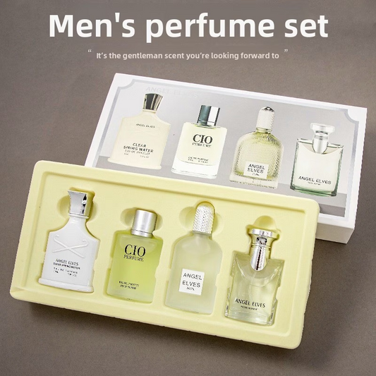 Ideal Men's Perfume 4pcs Gift Box 30ml * 4 Lasting Fragrance 72H Business Leisure Wooden Tone Birthday Gift for Boyfriend