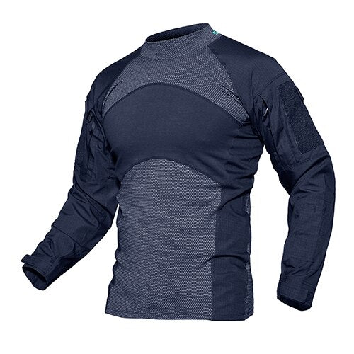 Mens T-shirts Long Sleeve Cotton Camouflage Tactical T Shirts Military Army Tshirts Man Airsoft Clothing