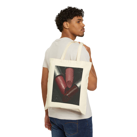 Bold Lip Graphic Cotton Canvas Tote Bag — Trendy Everyday Lip Print Tote