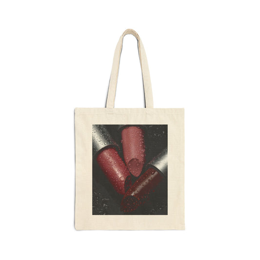 Bold Lip Graphic Cotton Canvas Tote Bag — Trendy Everyday Lip Print Tote