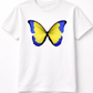 Blue & Yellow Butterfly Graphic    T -Shirt