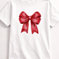 Red Bow Graphic White T-Shirt