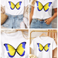 Blue & Yellow Butterfly Graphic    T -Shirt