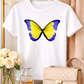 Blue & Yellow Butterfly Graphic    T -Shirt