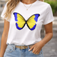 Blue & Yellow Butterfly Graphic    T -Shirt