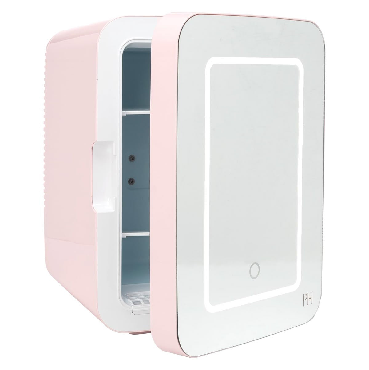 Mini Skincare Fridge with LED Mirror – Portable Beauty Refrigerator (Pink / White)