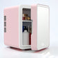 Mini Skincare Fridge with LED Mirror – Portable Beauty Refrigerator (Pink / White)