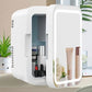 Mini Skincare Fridge with LED Mirror – Portable Beauty Refrigerator (Pink / White)