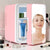 Mini Skincare Fridge with LED Mirror – Portable Beauty Refrigerator (Pink / White)