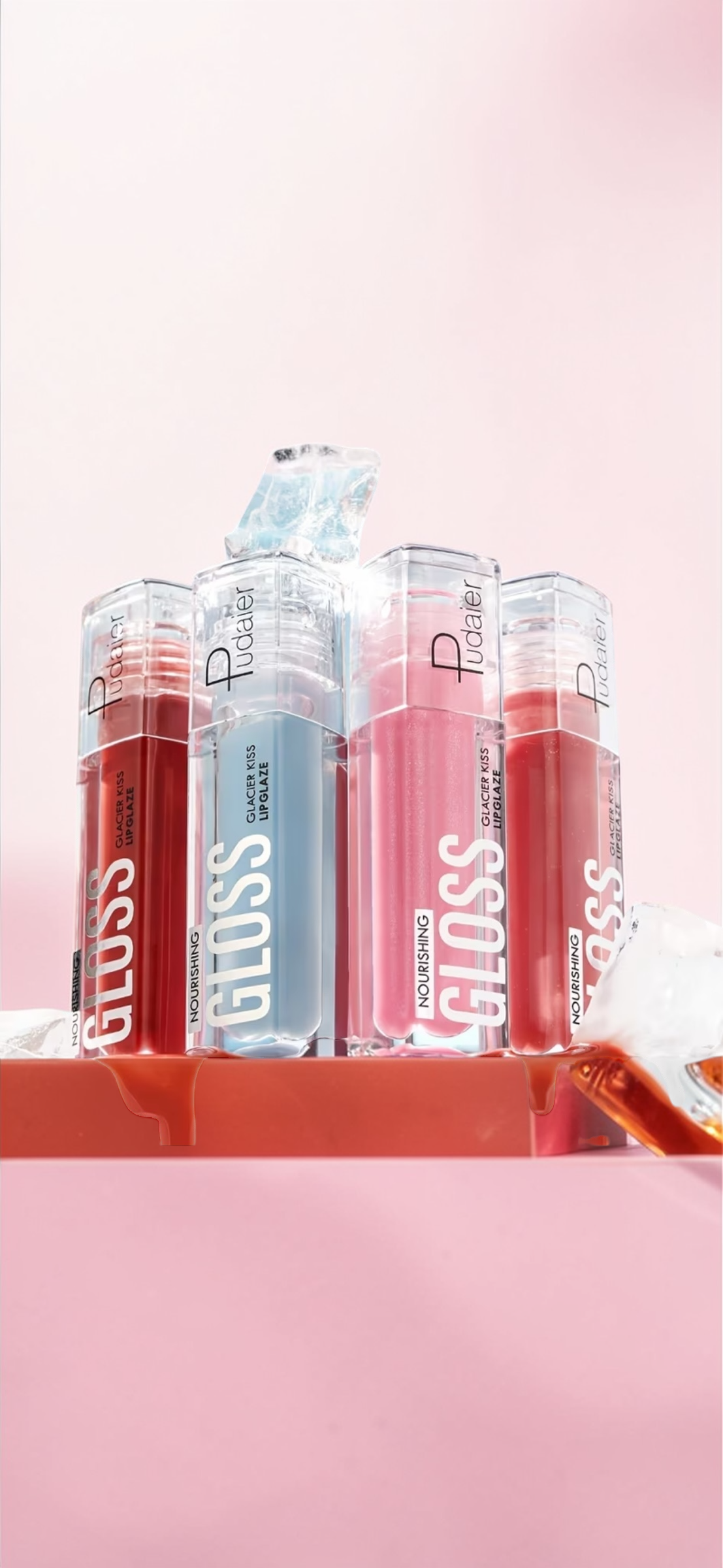 Glacier Kiss Lip Gloss – Nourishing Hydrating Lip Glaze (7 Colors)