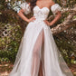 Strapless Floral Ball Gown-0