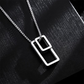 1pc 201 Stainless Steel Geometric Rectangle Pendant, Titanium 201 Stainless Steel Necklace for Men and Women, Ins Cool Style Personality Sweater Chain