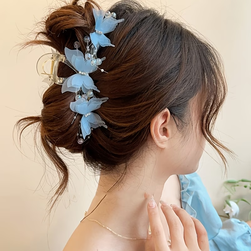 Hair Clips 3pcs Elegant and Dynamic Butterfly Claw Clips, Women's Back-of-Head Updo Shark Clip Set, Suitable for Daily Wear and Important Occasions Such as Parties, Ceremonies, and Weddings