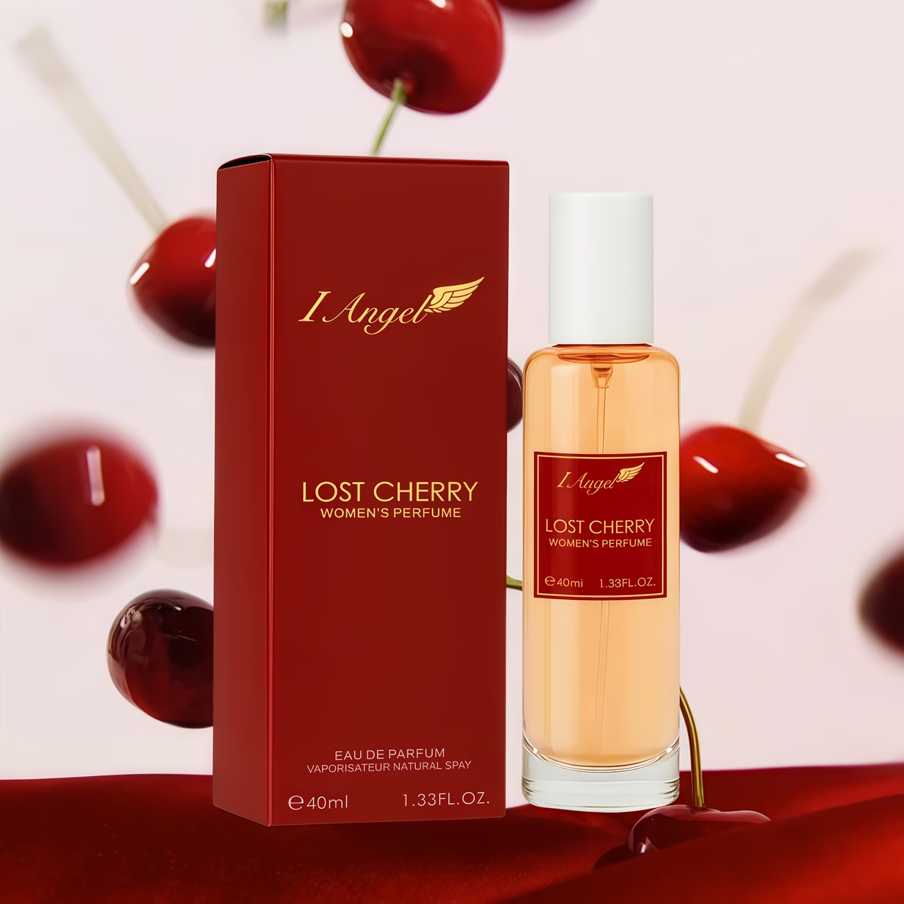 40ml Women's Perfume, Almond Cherry Rose Eau De Toilette, Long-Lasting Fragrance, Travel Size Body Spray, Ideal for Daily Use/Vacation/Dates, Perfect Gift for Women/Valentine's Day/Birthday