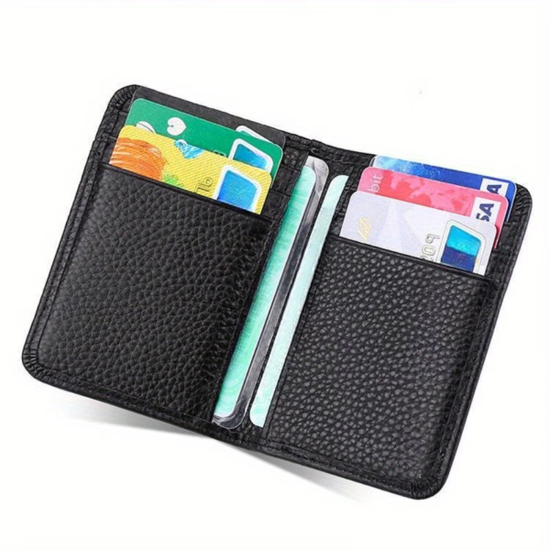 Slim Minimalist Faux Leather Credit Card Wallet for Men - Soft PU, Fashionable Thin ID and Business Card Holder