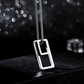 1pc 201 Stainless Steel Geometric Rectangle Pendant, Titanium 201 Stainless Steel Necklace for Men and Women, Ins Cool Style Personality Sweater Chain