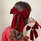 Elegant Suede Bow Solid Color Hair Clip, Fashionable Hair Accessory, Suitable for Women And to Wear Daily