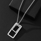 1pc 201 Stainless Steel Geometric Rectangle Pendant, Titanium 201 Stainless Steel Necklace for Men and Women, Ins Cool Style Personality Sweater Chain