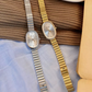 Vintage Golden-Tone Women's Quartz Watch - Chic Oval Stainless Steel Bracelet with Analog Display, Perfect for Daily Wear & Special Occasions like Valentine's, Easter, Mother's Day, Ramadan, and Eid - Simple, Luxurious Gift, Watch Accessories