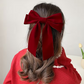 Elegant Suede Bow Solid Color Hair Clip, Fashionable Hair Accessory, Suitable for Women And to Wear Daily