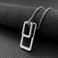 1pc 201 Stainless Steel Geometric Rectangle Pendant, Titanium 201 Stainless Steel Necklace for Men and Women, Ins Cool Style Personality Sweater Chain