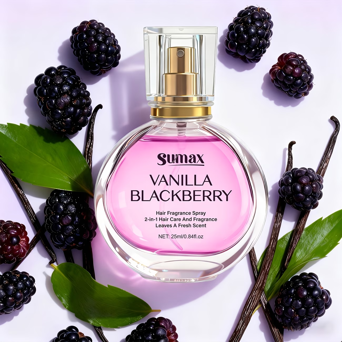 SUMAX Vanilla Blackberry Fragrance Hair And Body Mist, Hair And Body Spray, Nourishing And Moisturizing Hair, Fragrance Hair Spray Suitable for Dates, Weddings, Etc., Christmas Eve, Christmas Gift