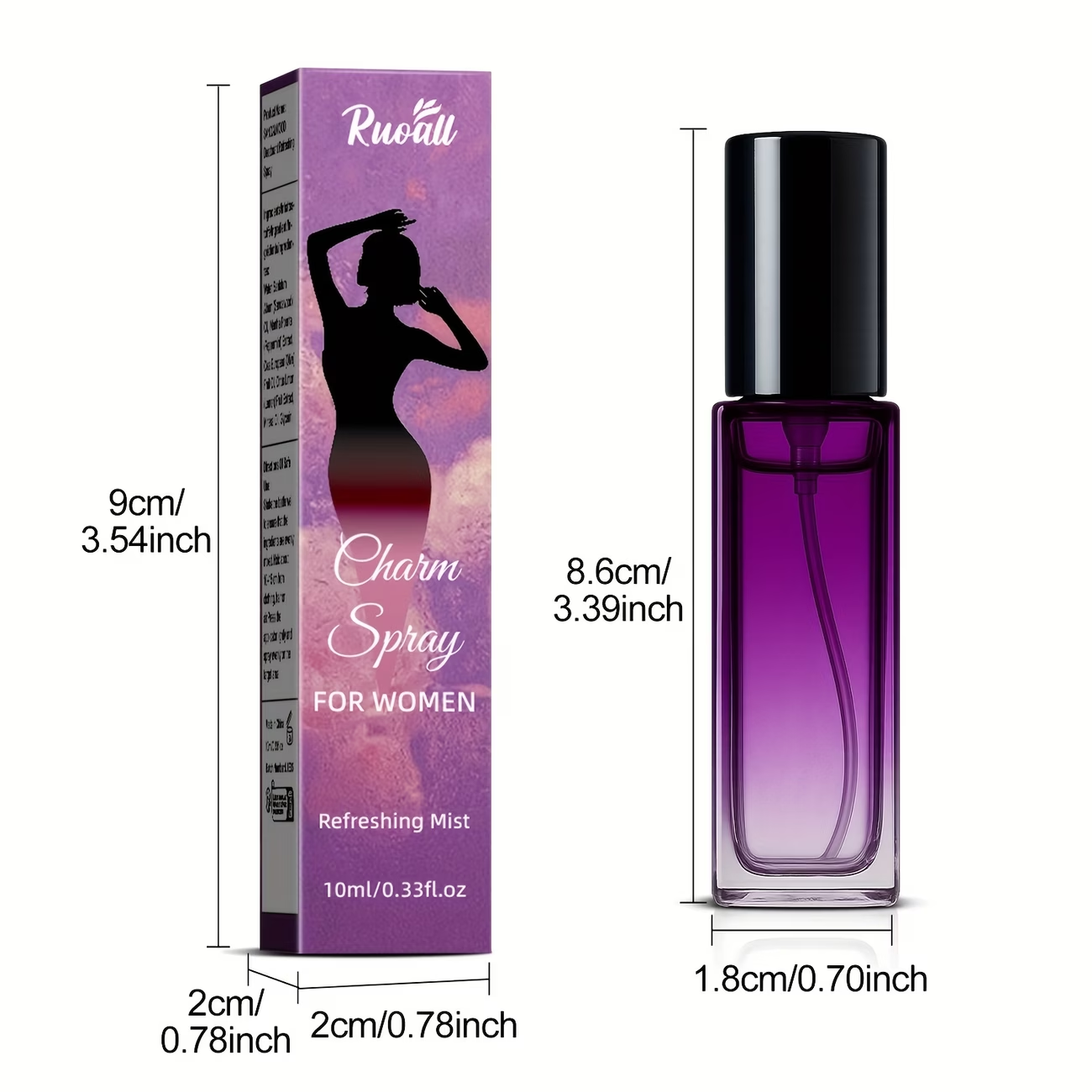 RUOALL Women'S Pheromone Deodorizing Spray, Lavender Flavor, Effectively Deodorization And Armpit Care Spray, All-Day Care, Refreshing Skin, No Embarrassment on Dates, Compact And Portable, First Choice for Christmas Gifts, Exquisite Packaging