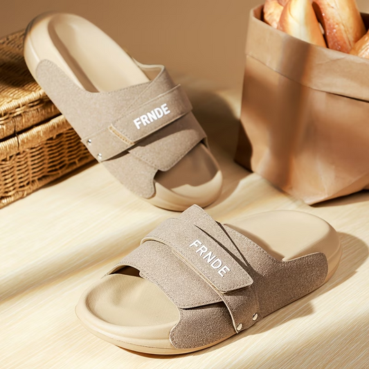 Fashionable Men's Open-Toe Slippers with Upper, Adjustable, Comfortable, Non-Slip, Breathable for Long Wear, 5cm Thick Platform for Height Increase and Shock Absorption. Ideal for Daily Casual Wear, House Shoes, Indoor Shoes, Office, Outdoor Sports