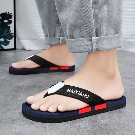 Ultra-light and Ultra-soft Electric Carving Color-block Flip-flops