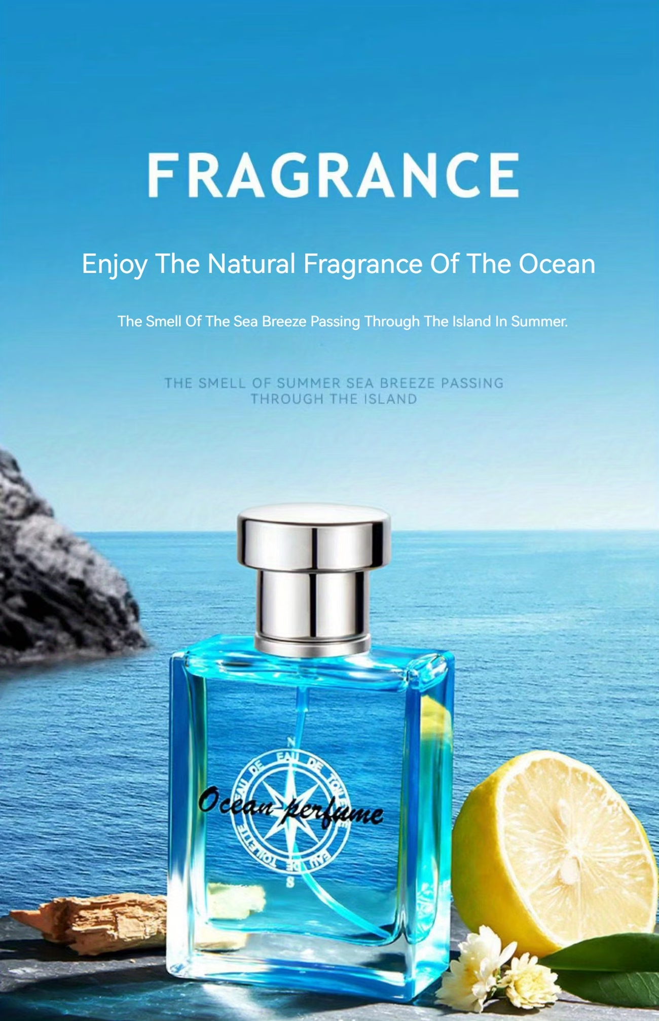 Ocean Pheromones Eau De Toilette Spray For Men, Lasting Light Fragrance Fresh Natural Cologne Perfume, For Dating, Party, Best Perfume Gift For Men, 50ml 1.7 Fl. Oz.