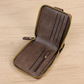 Men'S Solid Color Business Wallet, Card Holder with Zipper And Button