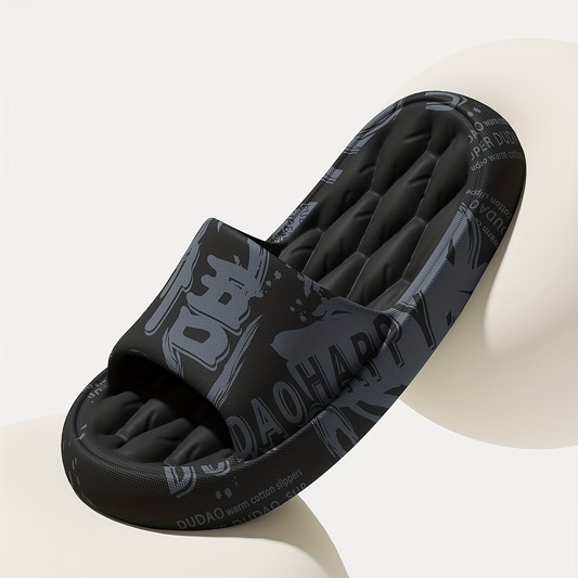 Graffiti Men's Slippers, Fashionable and Trendy for Outdoor Wear, Japanese and Korean Style, Soft and Comfortable EVA Material