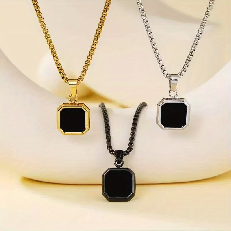 One-Piece Men's Stainless Steel Square Minimalist Pendant Necklace, Fashionable and Simple Style, Suitable for Casual and Formal Wear. A Gift for Boyfriend, Men's Jewelry Necklace 6.6K+ sold Sold by Unicorn girls 4.7 out of five stars