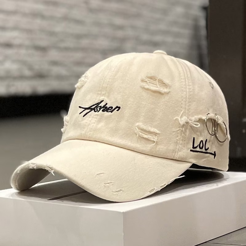 1pc of Retro Torn Baseball Cap, Faded And Worn, Featuring Letter Embroidery, Suitable for Both Men And Women, Perfect for Hip Hop And