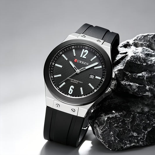 Men'S Quartz Watch, Luminous Hands Automatic Calendar Silicone Strap Mineral Glass, 2025 New Style Men'S Watch Easy And Versatile