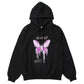 Hoodie Men Purple Gradient Butterfly Letter Printed Pullover Winter Oversize Hip Hop Fashion Harajuku Sweatshirt Winter