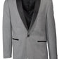 "Sebastian" Grey Pindot Tuxedo Jacket Shawl (Separates)-0